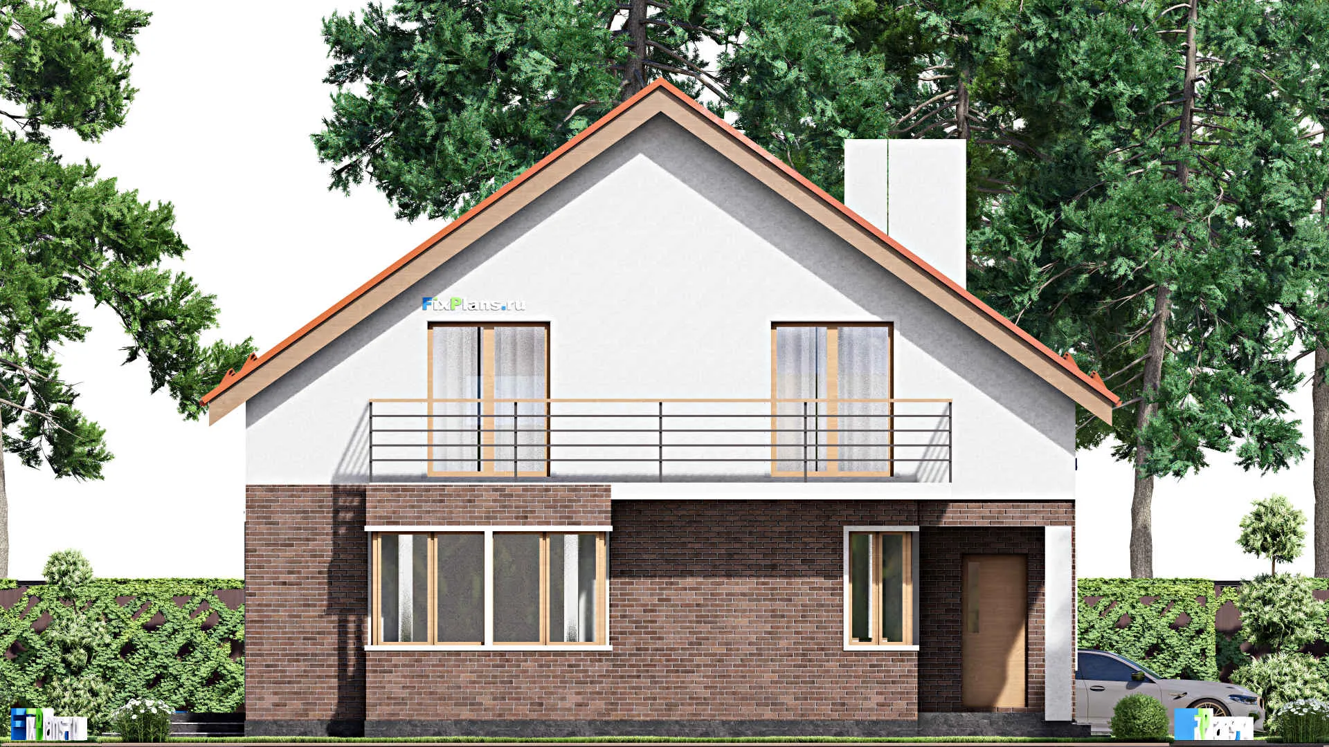 F-16271 - Проект дома с мансардой 14 на 17, площадью 320 м² с 6 спальнями