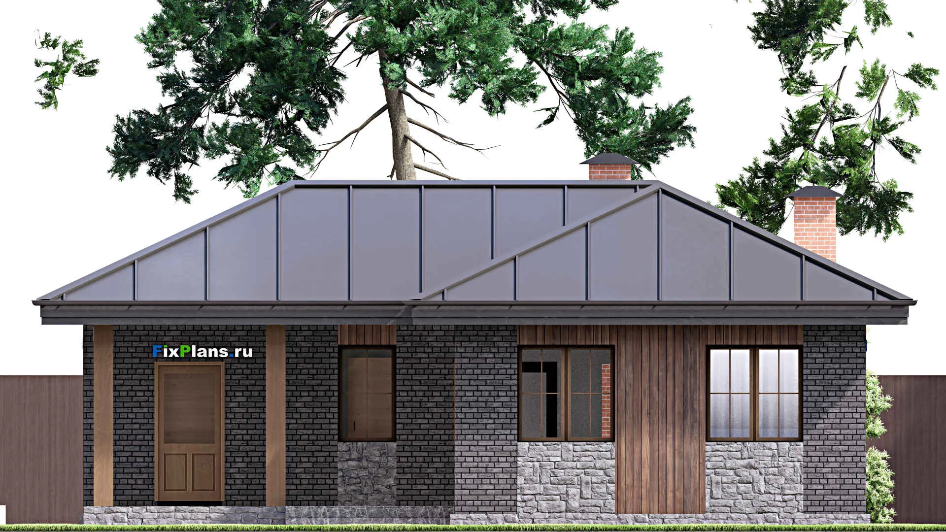 F-14885 - Проект бани 9 на 12, площадью 70 м² с терассой и санузлом