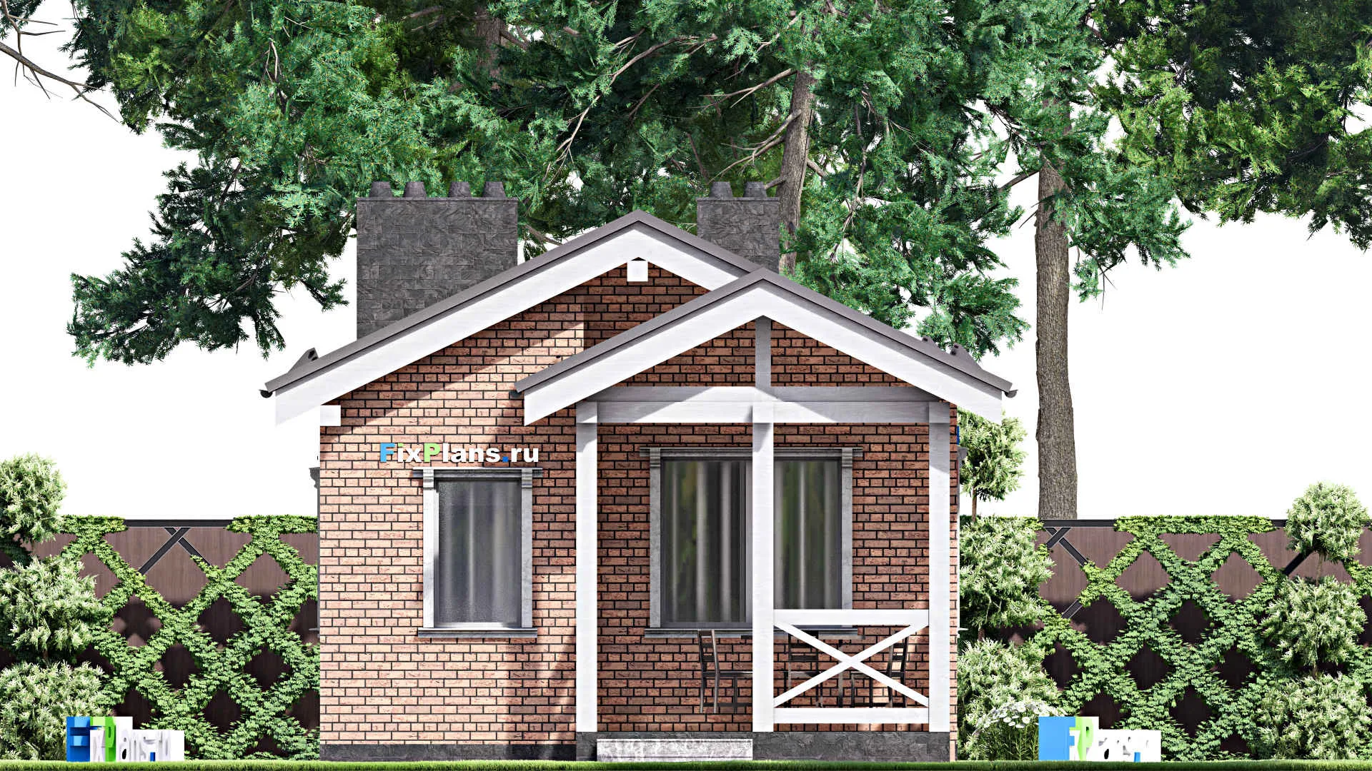 F-14939 - Проект бани 7 на 9, площадью 40 м² с терассой и санузлом