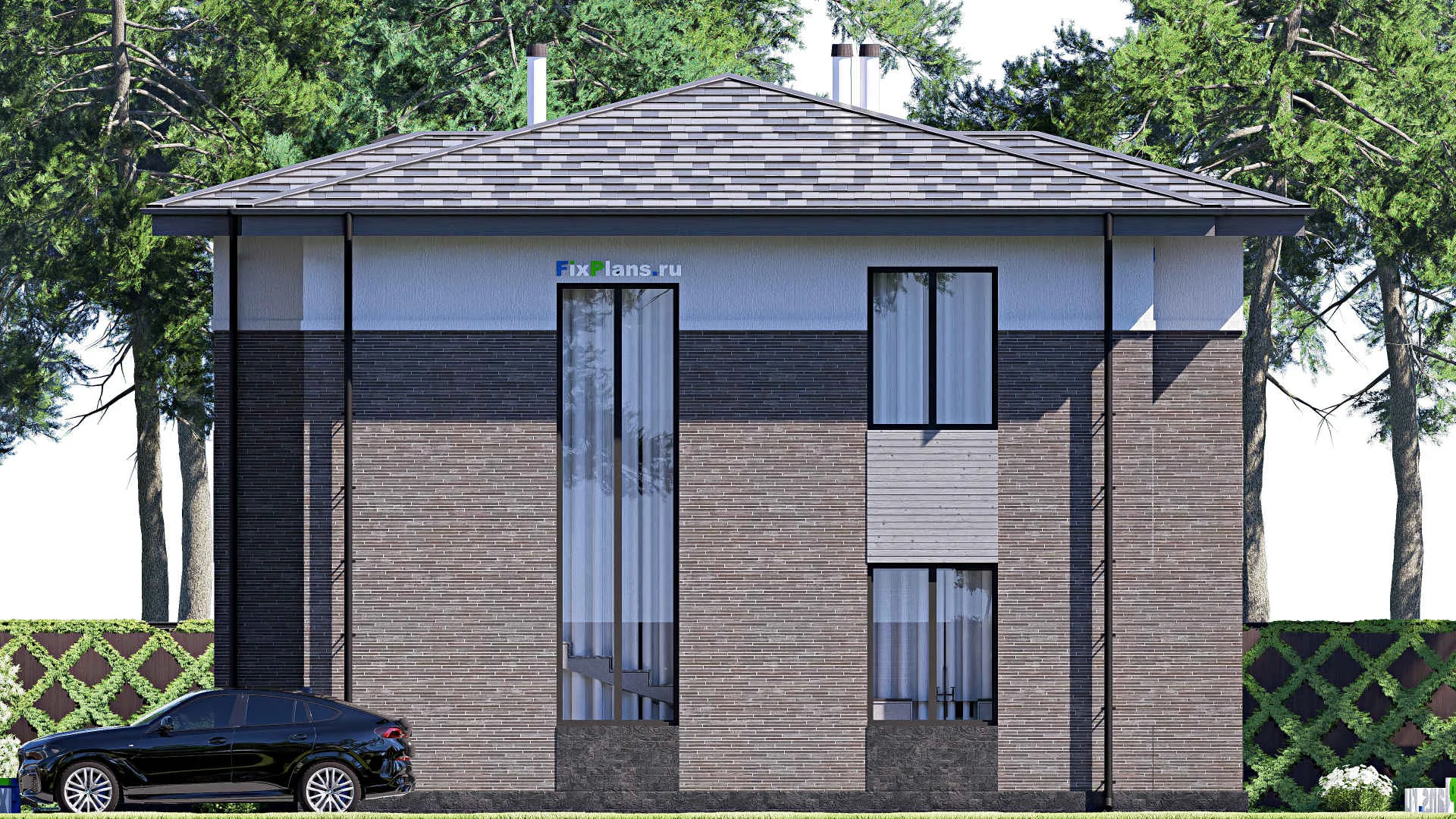 F-17657 - Проект двухэтажного дома 14 на 15, площадью 230 м² с 5 спальнями