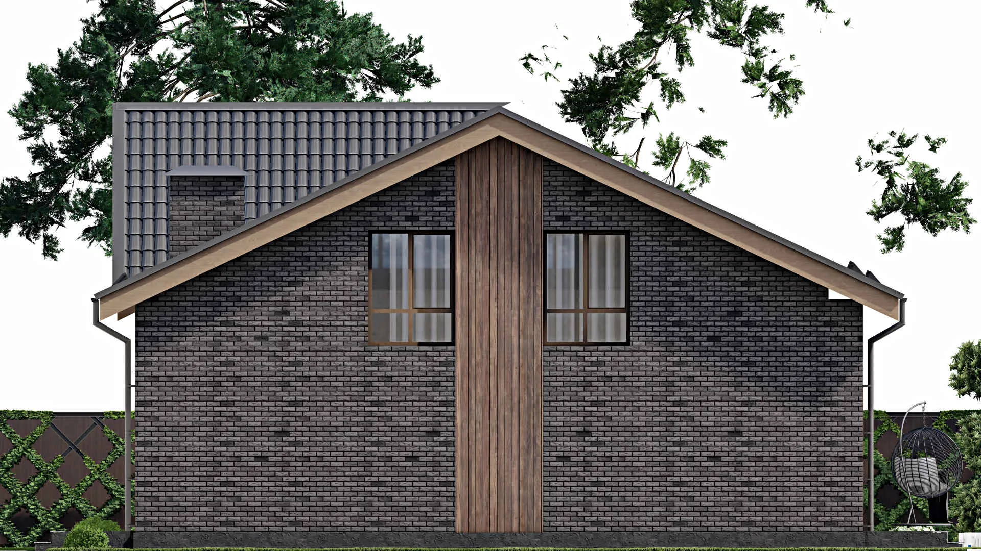 F-10169 - Проект дома с мансардой 13 на 15, площадью 310 м² с цокольным этажом и 5 спальнями