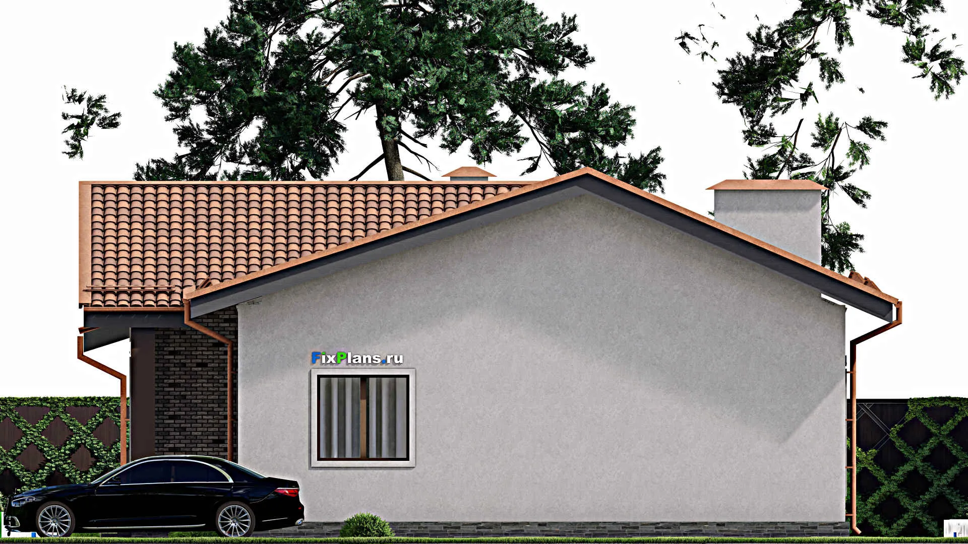 F-10331 - Проект одноэтажного дома 13 на 15, площадью 140 м² с 3 спальнями