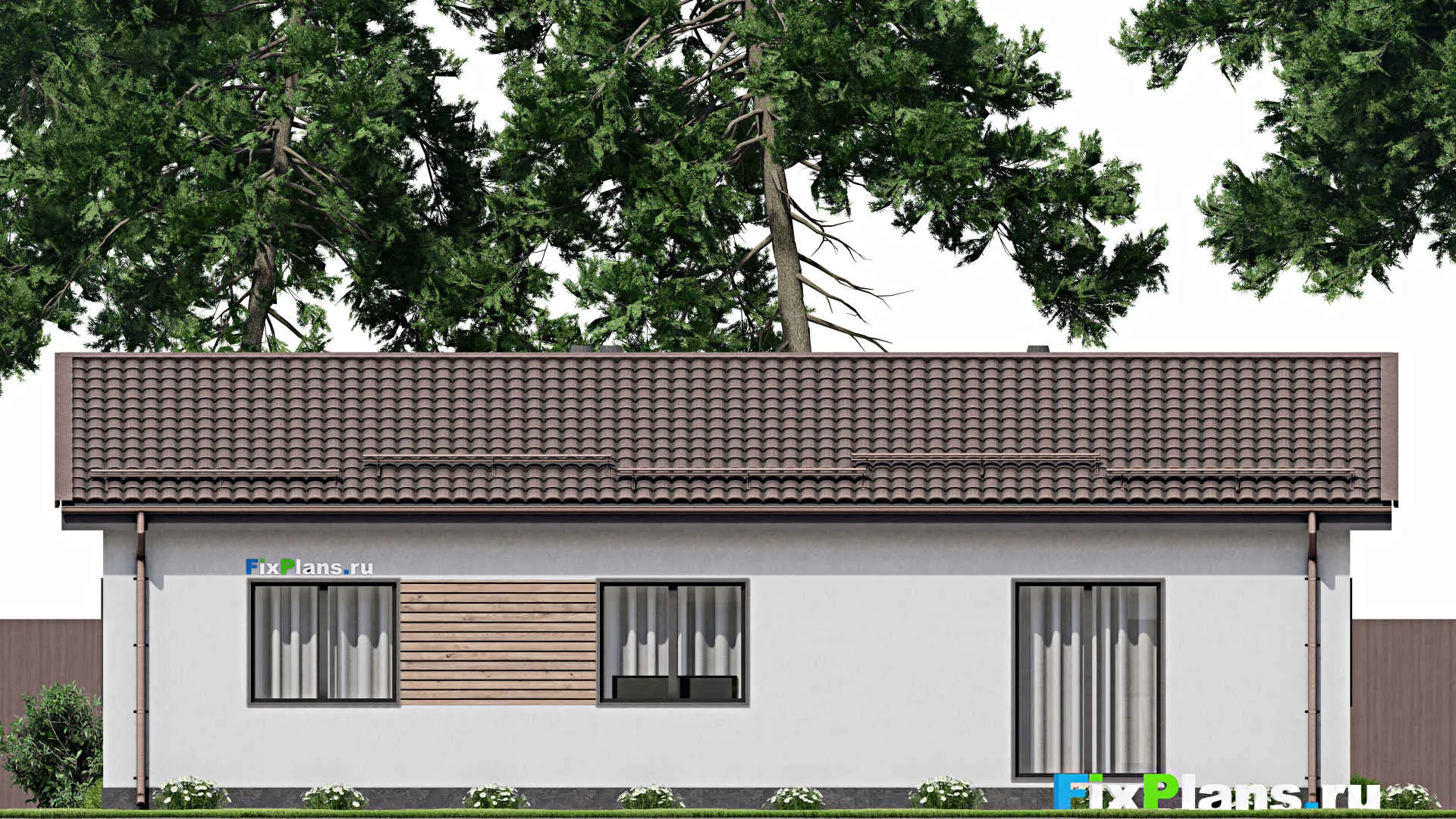 F-3437 - Проект одноэтажного дома 9 на 16, площадью 120 м² с 3 спальнями