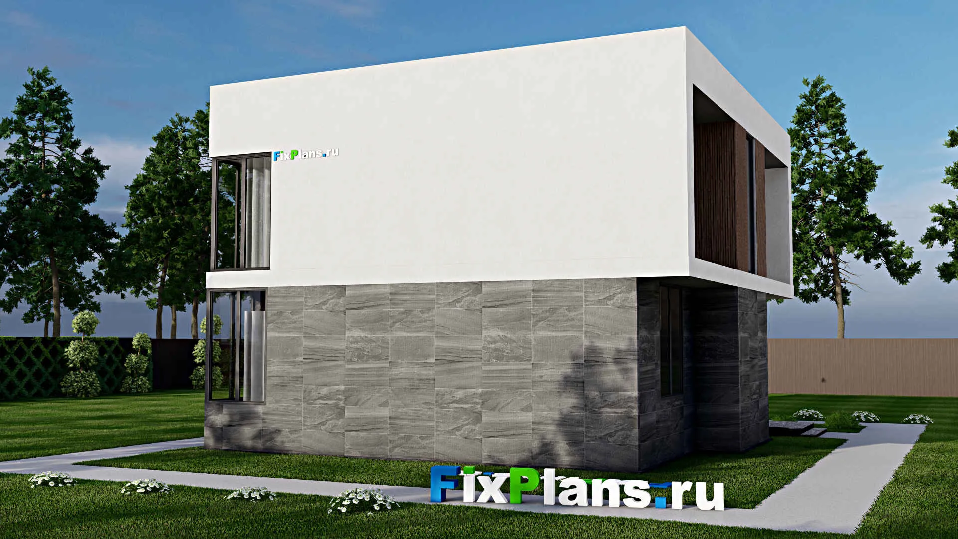 F-10592 - Проект двухэтажного дома 11 на 12, площадью 170 м² с балконом и 5 спальнями