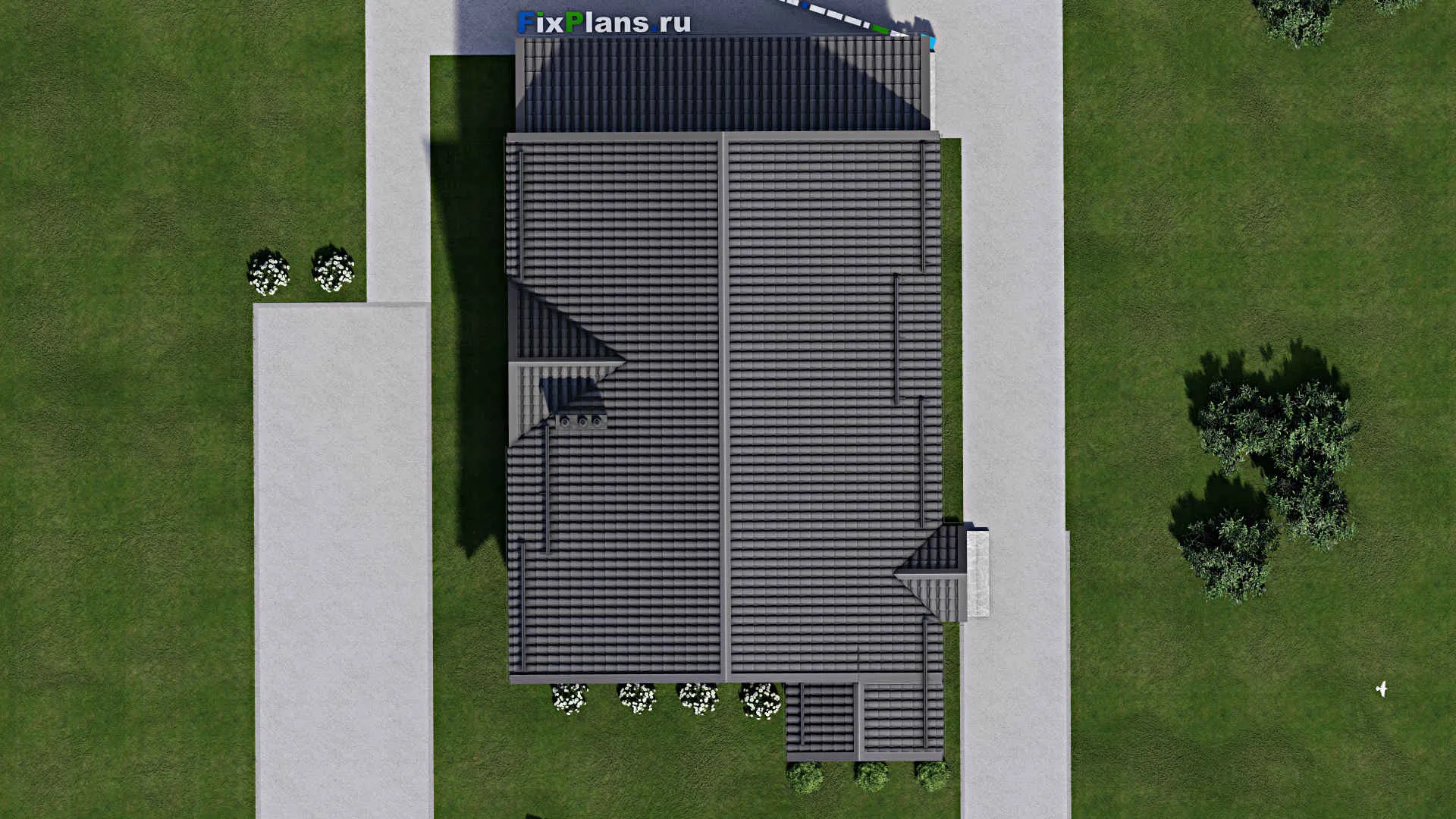 F-2735 - Проект дома с мансардой 9 на 14, площадью 160 м² с террасой и 4 спальнями