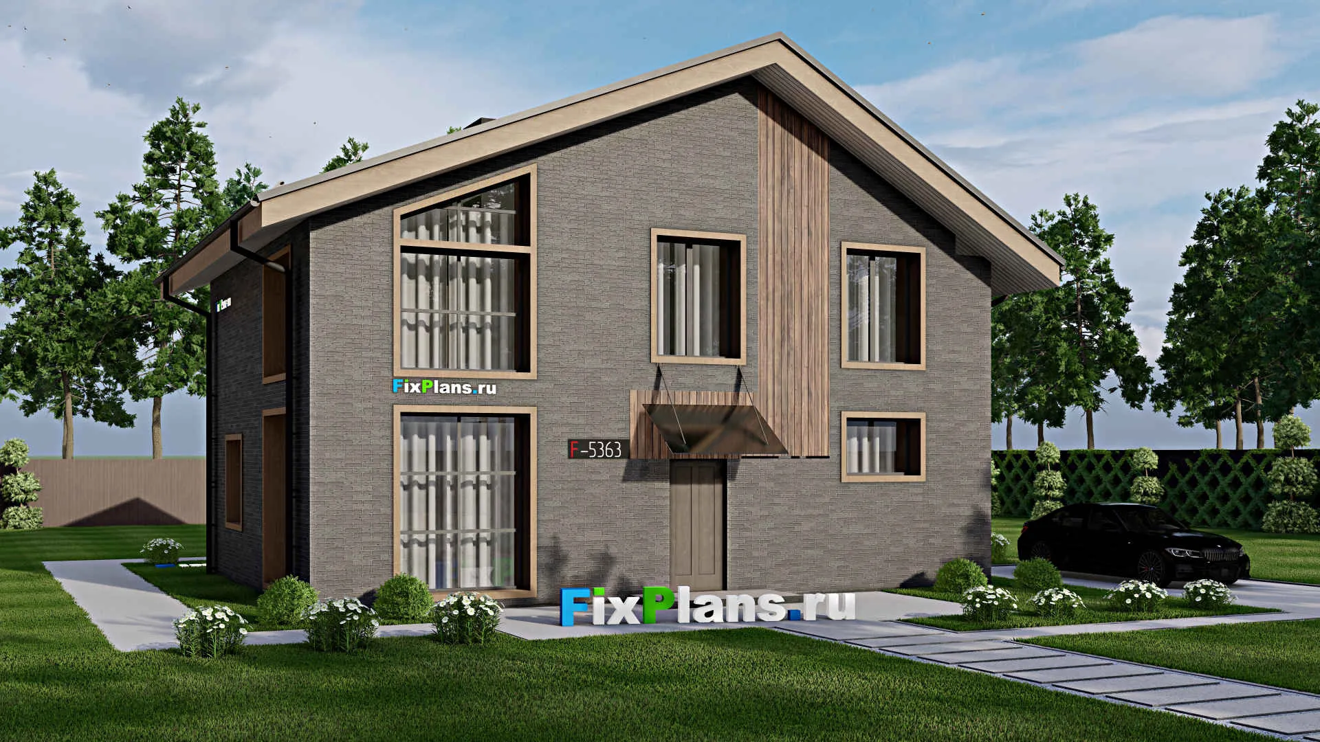 F-5363 - Проект дома с мансардой 9 на 12, площадью 130 м² с 2 спальнями