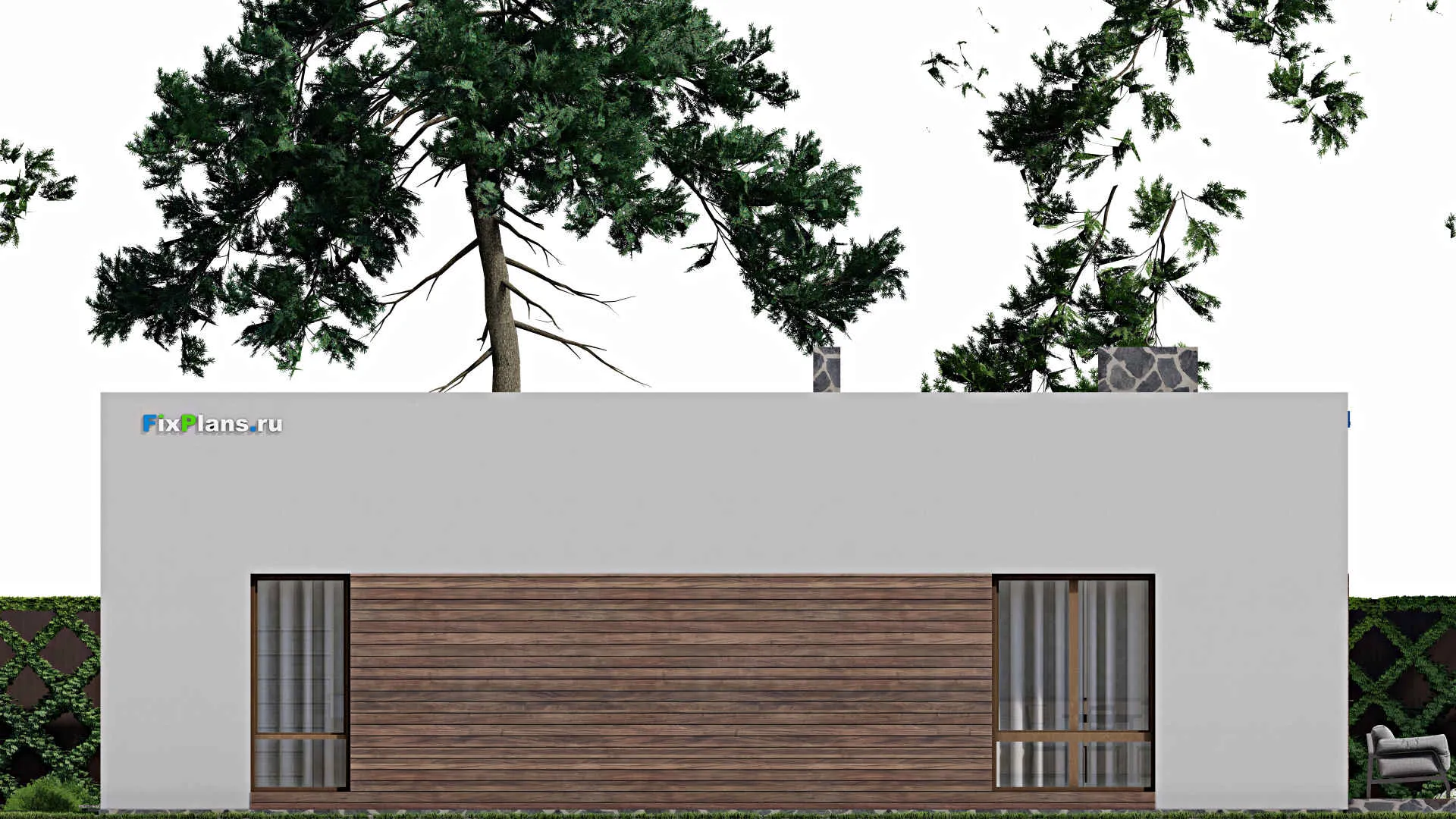 F-8909 - Проект бани 18 на 18, площадью 220 м² с терассой, санузлом и спальней