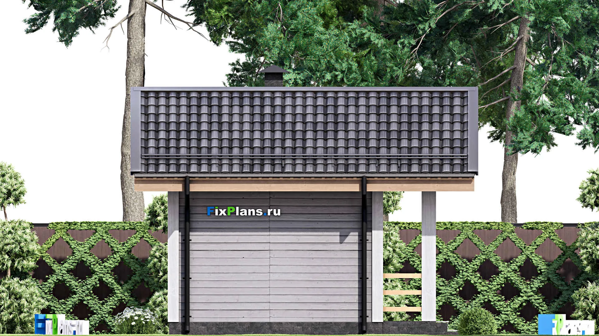 F-15677 - Проект бани 5 на 6, площадью 20 м² 