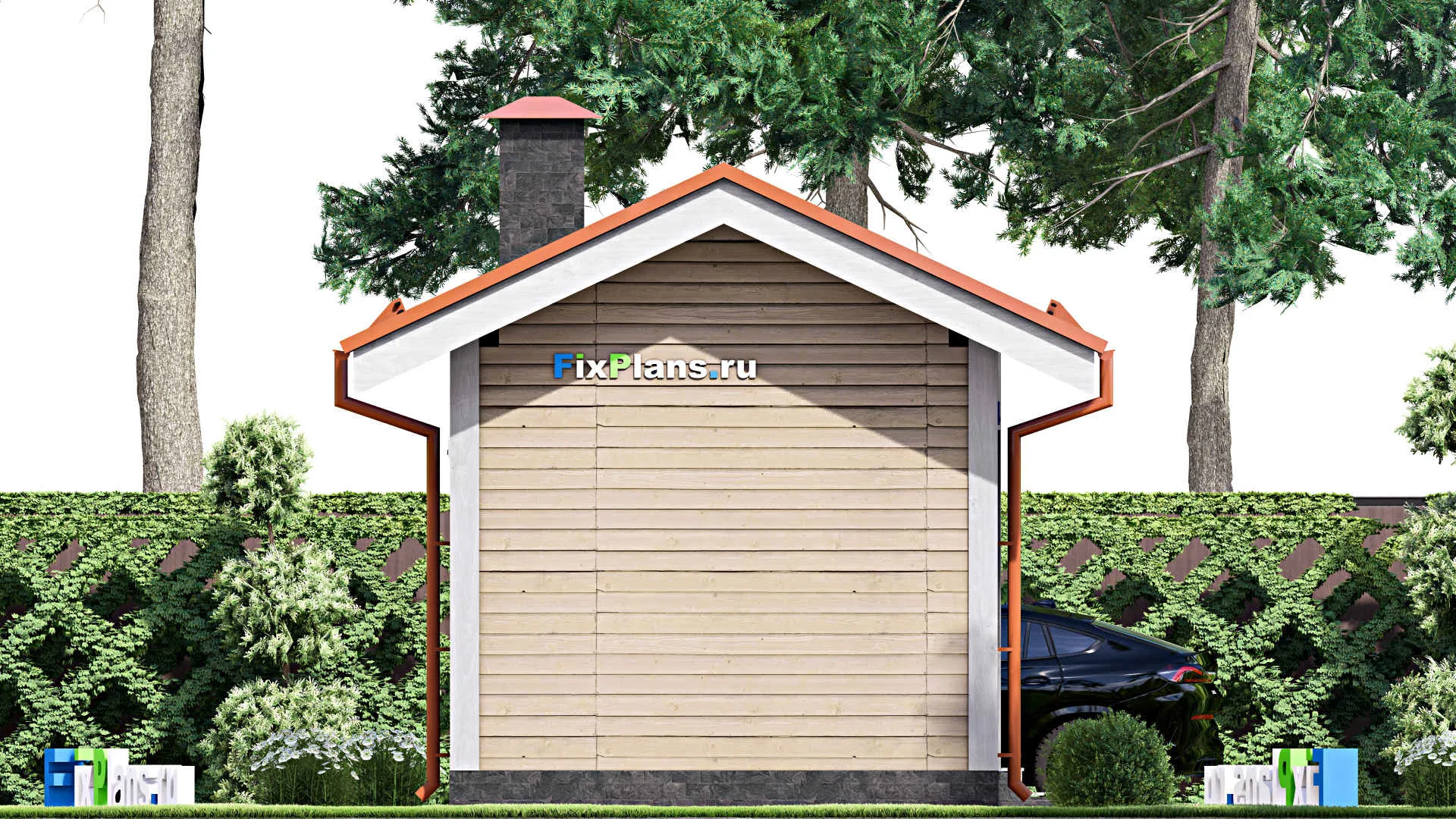 F-15695 - Проект бани 5 на 7, площадью 20 м² с комнатой отдыха