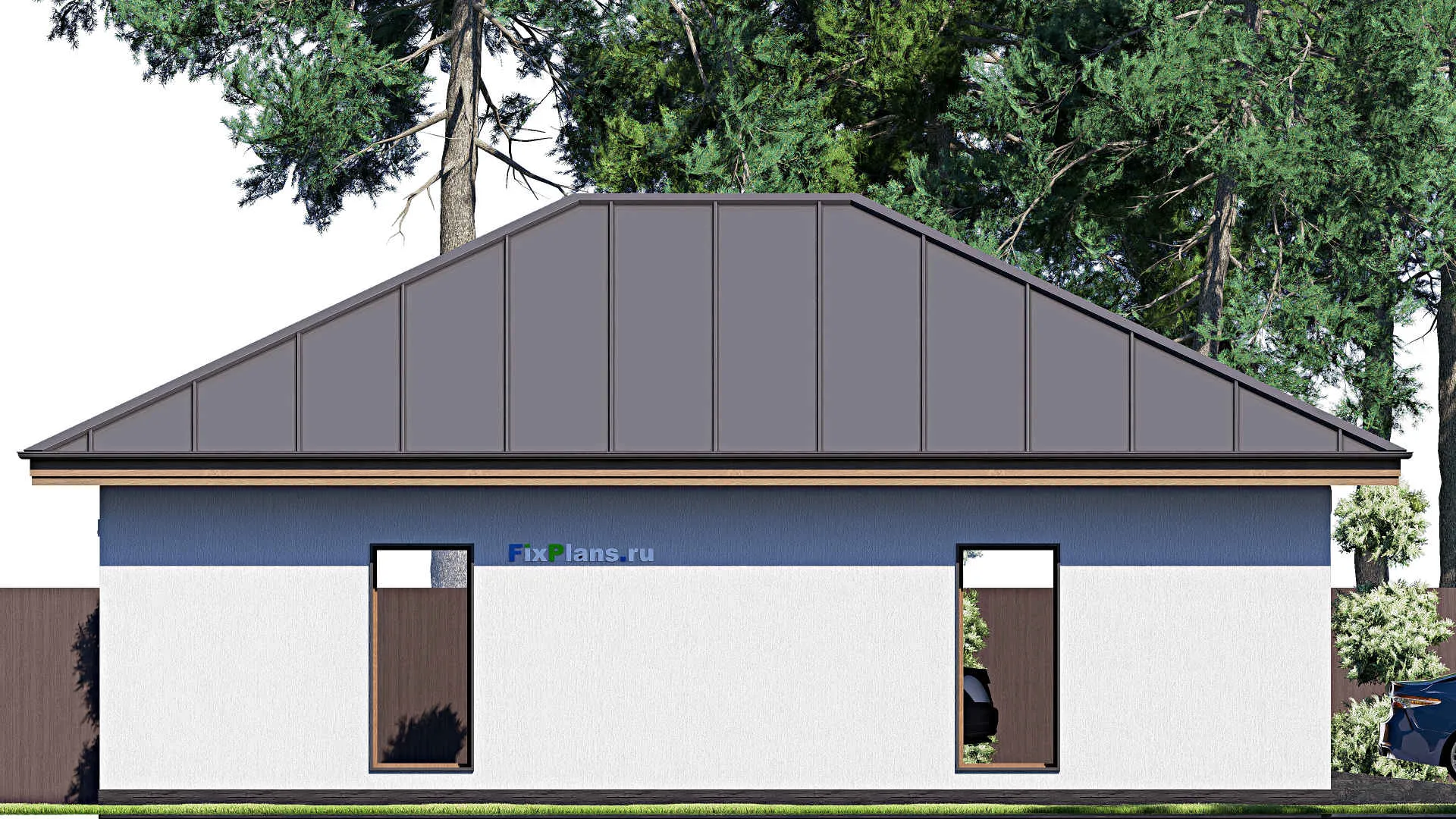 F-18998 - Проект гаража из газобетона 10 на 13, площадью 110 м² на 2 машиноместа