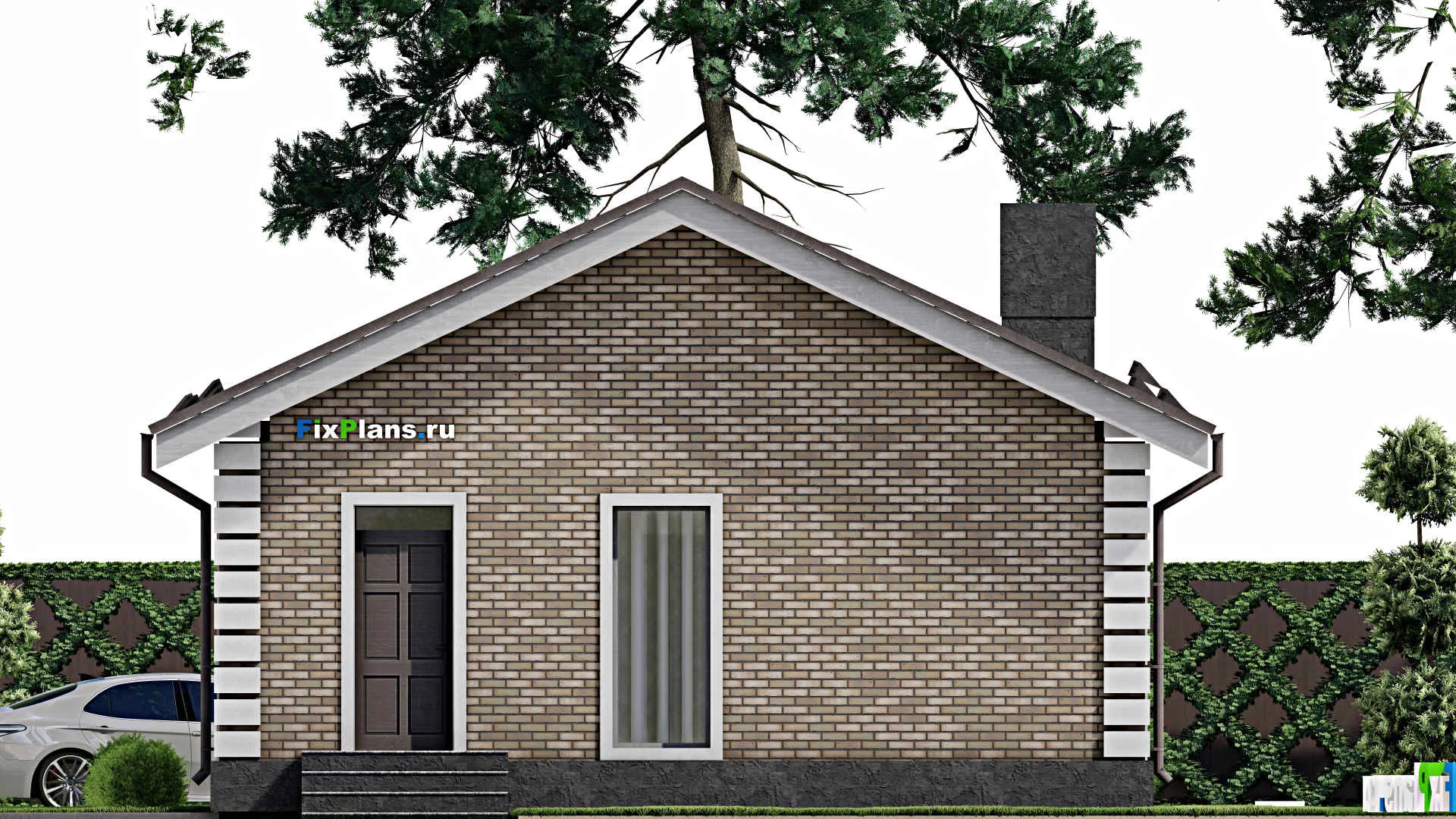 F-5381 - Проект одноэтажного дома 9 на 14, площадью 100 м² с 3 спальнями