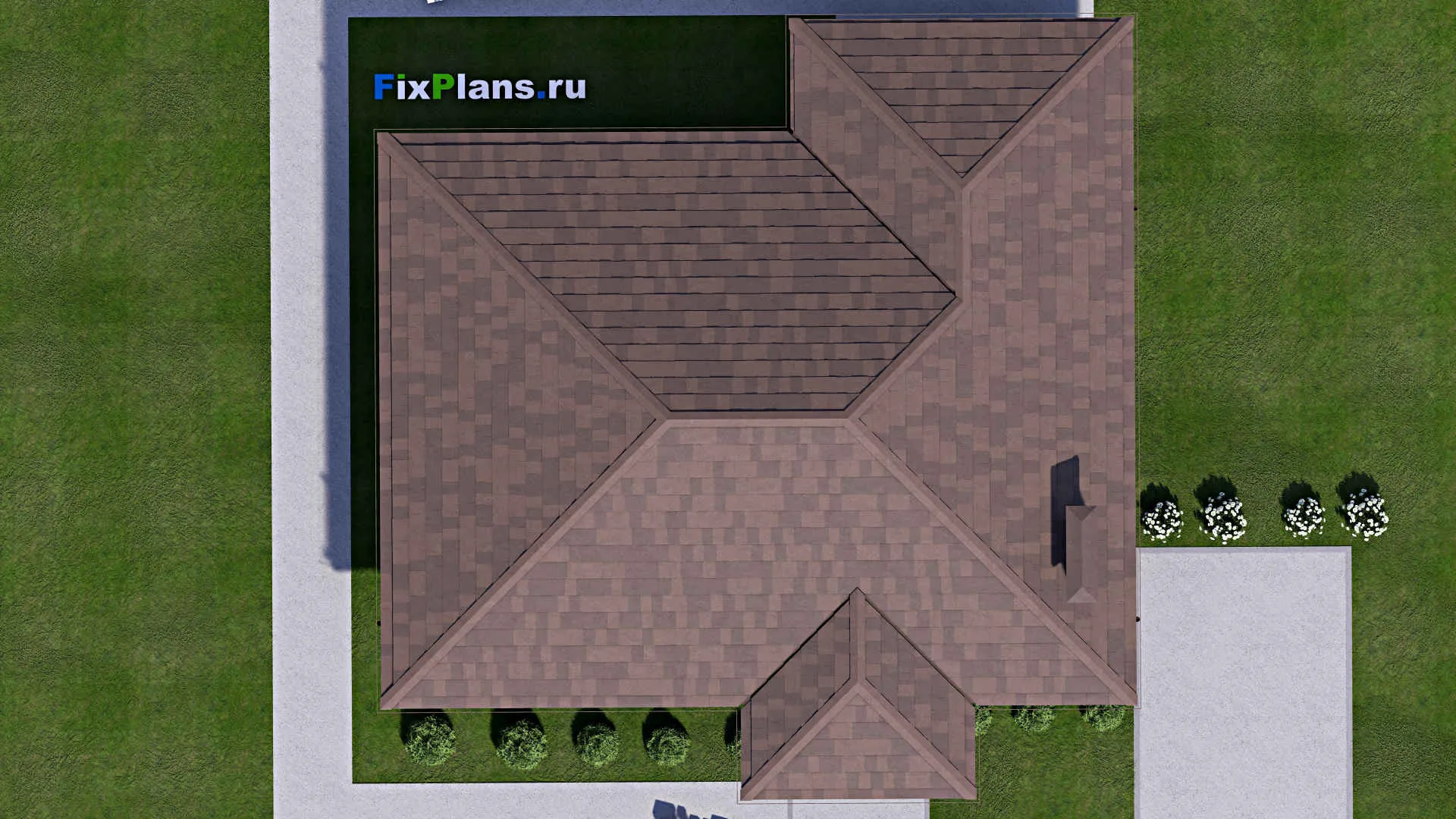 F-14327 - Проект одноэтажного дома 13 на 14, площадью 120 м² с террасой и 3 спальнями