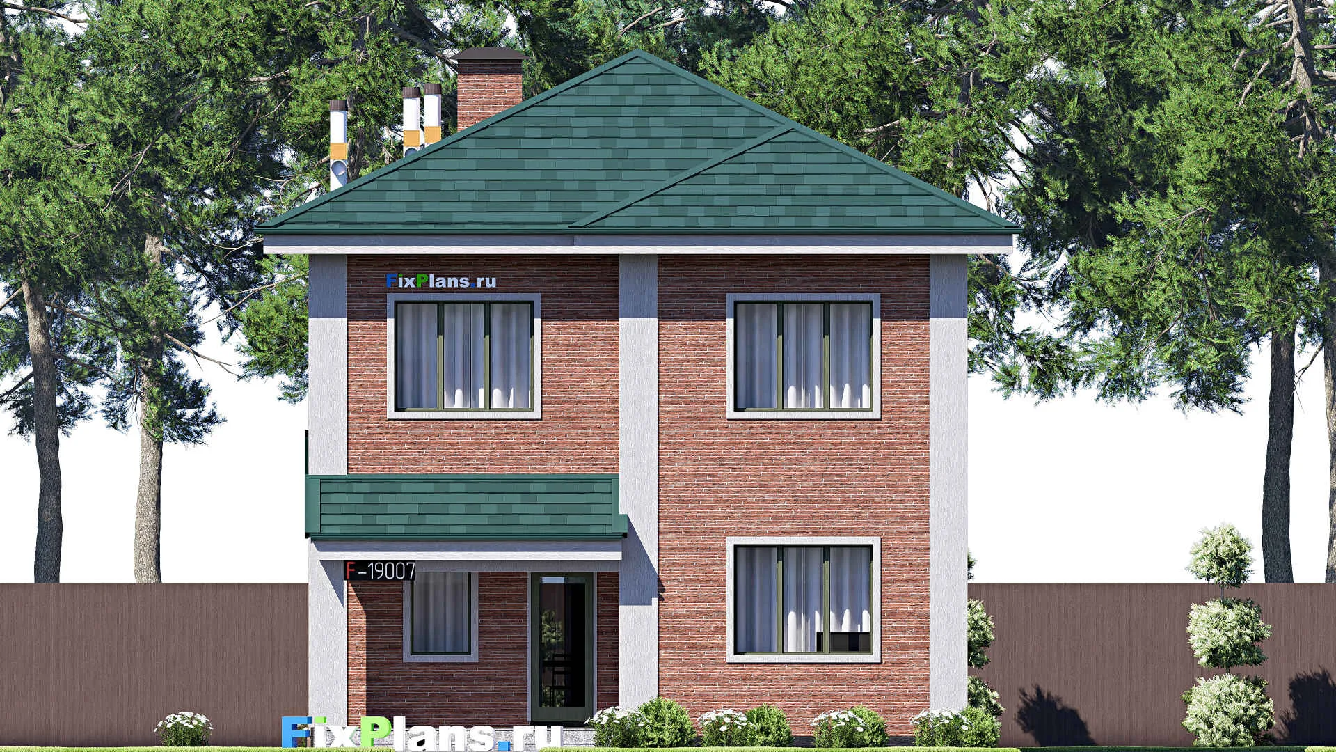 F-19007 - Проект одноэтажного дома 10 на 15, площадью 160 м² с террасой и 3 спальнями