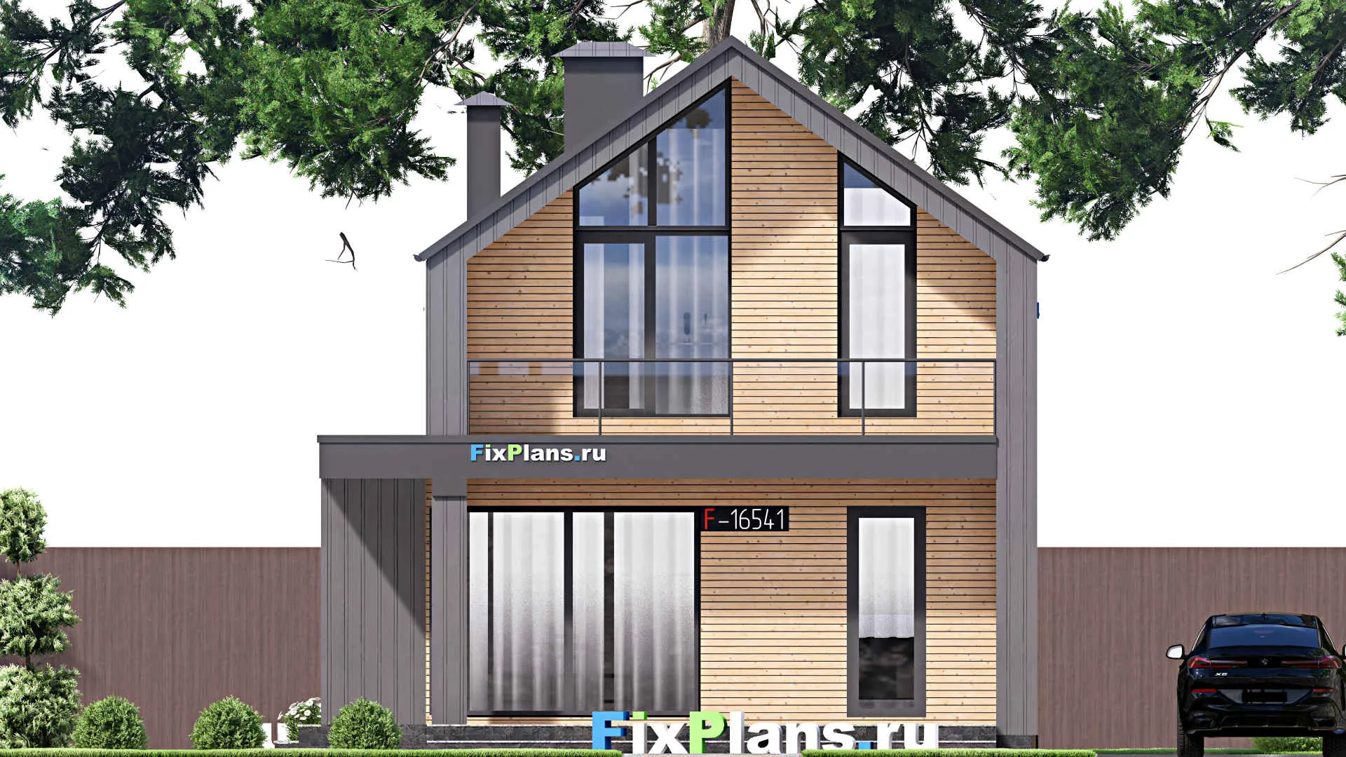 F-16541 - Проект дома с мансардой 9 на 13, площадью 120 м² с 3 спальнями