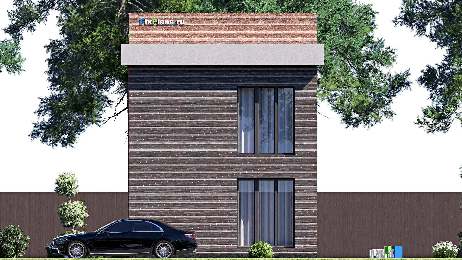 F-18449 - Проект двухэтажного дома 7 на 15, площадью 130 м² с балконом и 4 спальнями