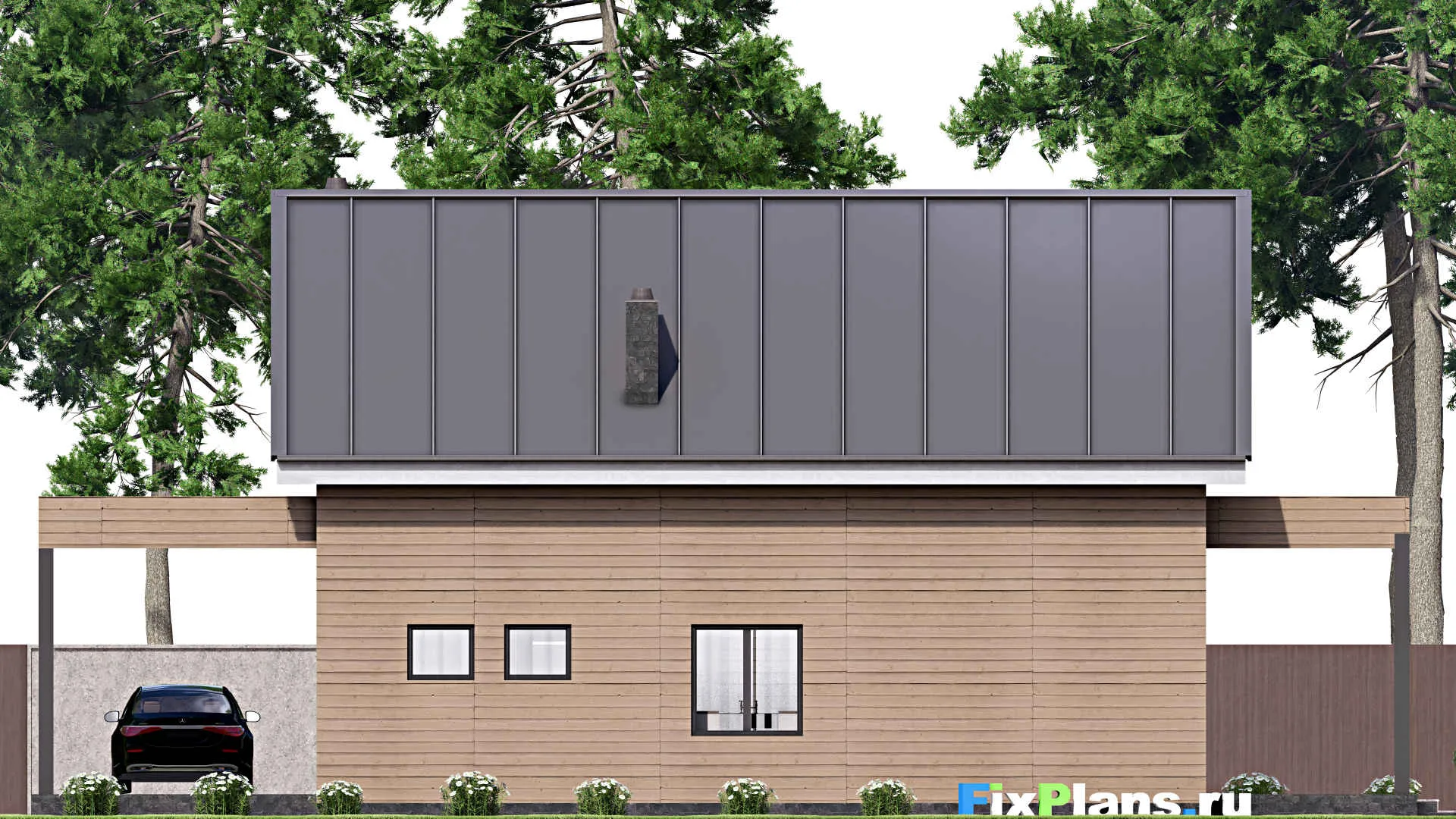 F-16172 - Планы дома с мансардой 11 на 19, площадью 220 м² с террасой и 3 спальнями