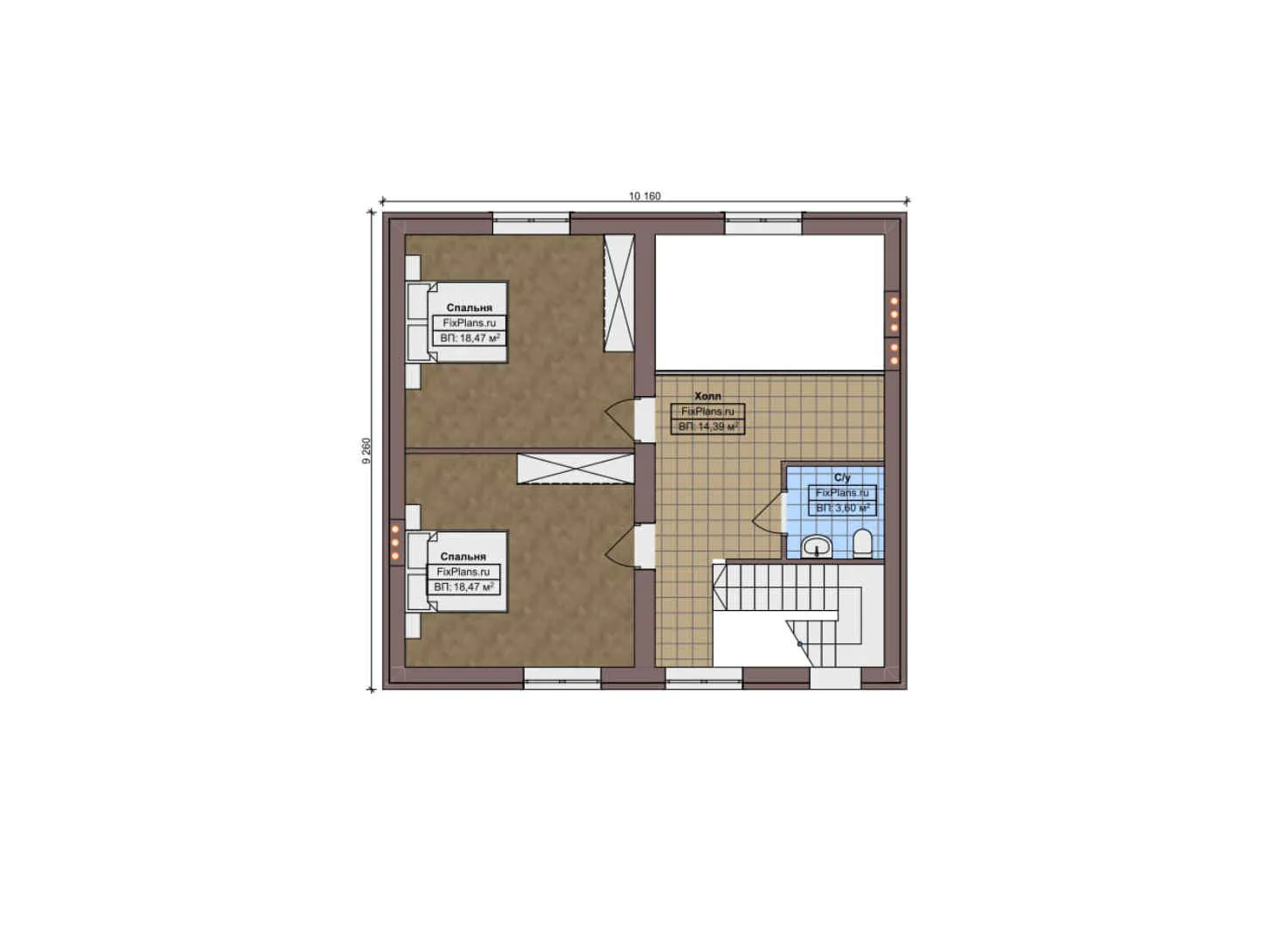 F-9422 - Планы дома с мансардой 15 на 16, площадью 220 м² с террасой, гаражом на 1 машину и 3 спальнями