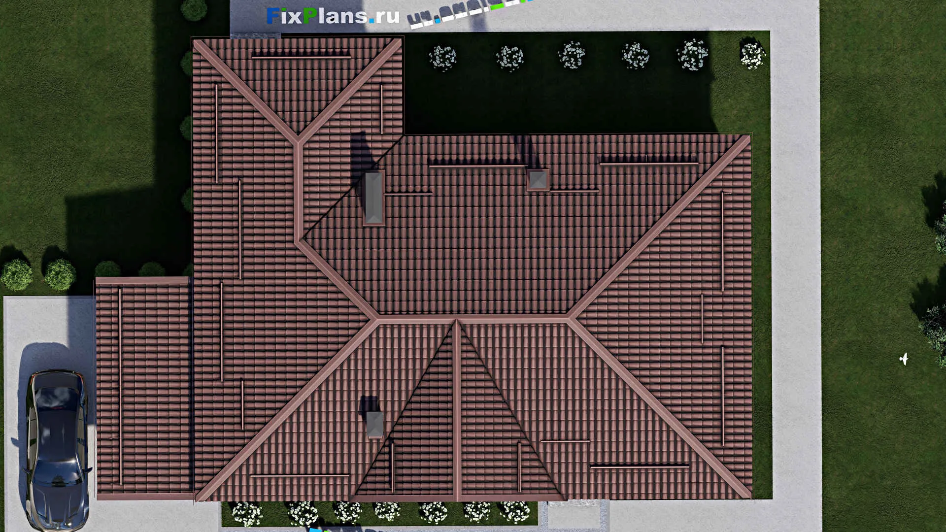 F-1610 - Проект одноэтажного дома 10 на 16, площадью 140 м² с террасой и 3 спальнями