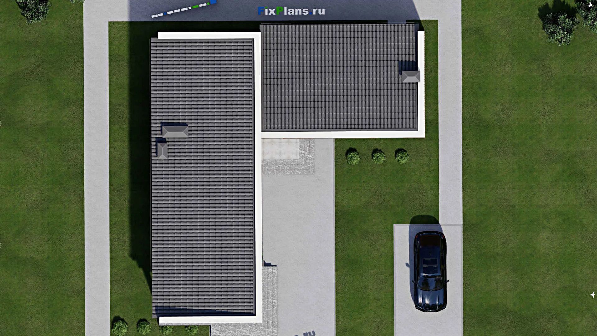 F-4463 - Проект одноэтажного дома 15 на 16, площадью 150 м² с террасой и 3 спальнями